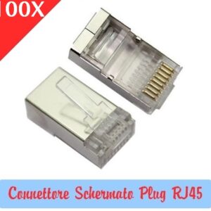 100 Pezzi Connettore Schermato Plug RJ45 per Cavi di rete LAN Ethernet