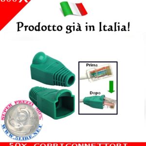 Copriconnettori verde per Plug 8 Poli RJ45 Copri Connettori