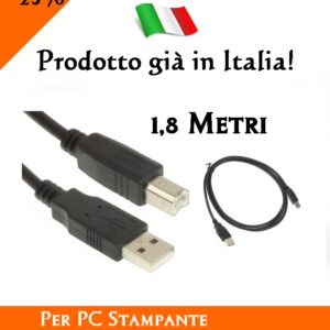 Cavo USB 2.0 - 1.8 metri per PC Stampante Hard Disk Esterno Scanner