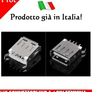 Connettore usb a saldare femmina tipo A 10 pezzi