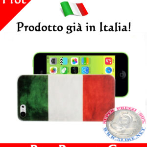 Cover Bumper Case Custodia in plastica per iPhone 5C modello bandiera Italia