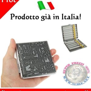 Portasigarette argento in metallo articoli per fumatori