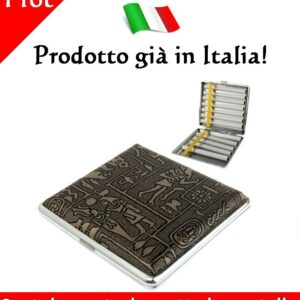 Scatola portasigarette in metallo elegante con disegno in rilievo