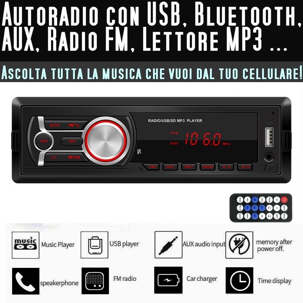 Stereo macchina Bluetooth USB AUX