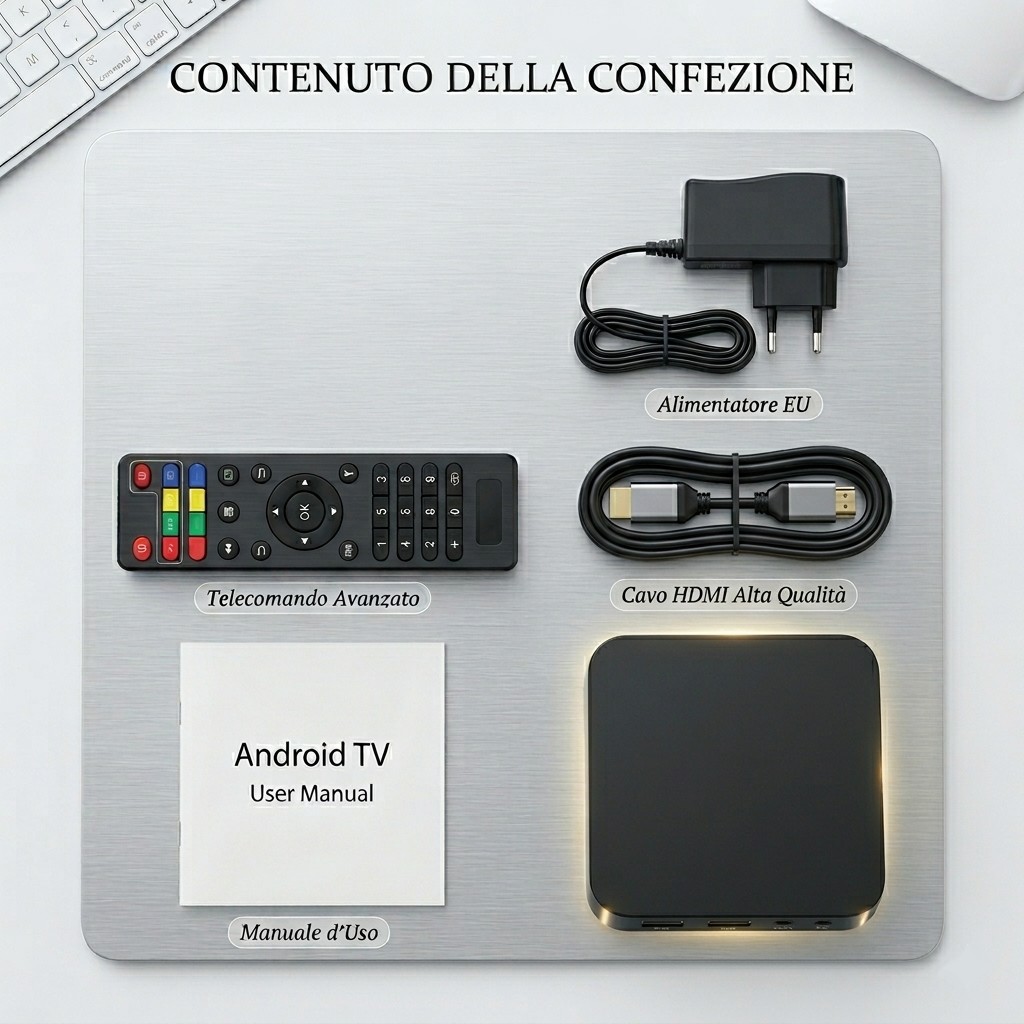 Accessori inclusi Smart TV Box Contenuto della confezione Smart TV Box Android 4GB 64GB